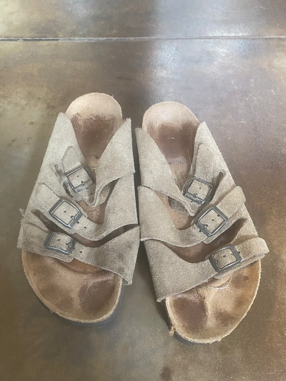 Suede 3 strap Birkis by Birkenstock size 39